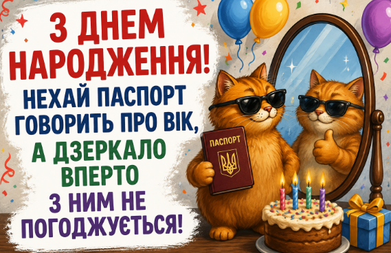 Смішні привітання з днем народження чоловіку від дружини відкритка